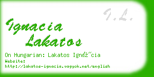 ignacia lakatos business card